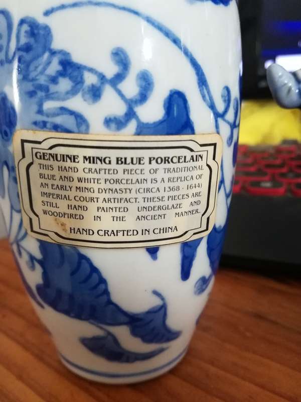 Genuine Ming Blue Porcelain, Hand crafted in China