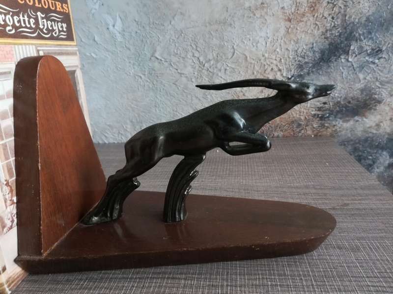 Art Deco Leaping Deer  bookends  1930's  one pair