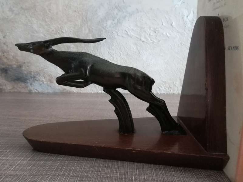 Art Deco Leaping Deer  bookends  1930's  one pair
