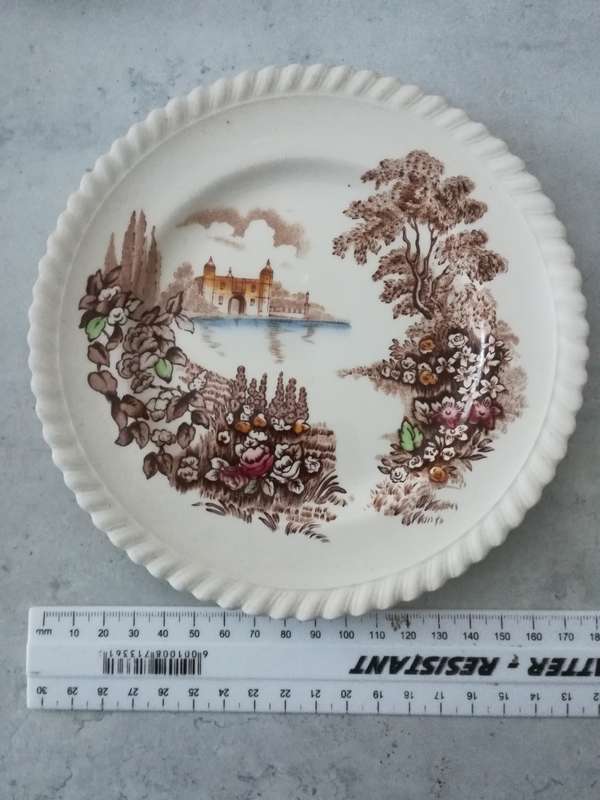 Collection of decorative plates, one Limoges and one Johnson Bros.  Pretty.