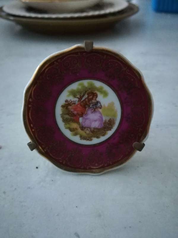 Collection of decorative plates, one Limoges and one Johnson Bros.  Pretty.