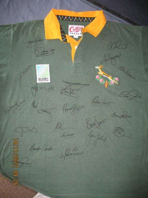 Springboks signed RWC 1995 jersey
