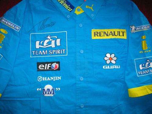 Fernando Allonso Signed Renault Pitcrew Shirt