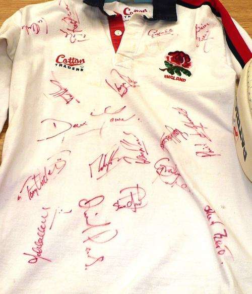 England Rugby Jersey Signed by Team 1995