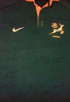 Springboks Jersey Signed & Linesman flags for alancarnegie