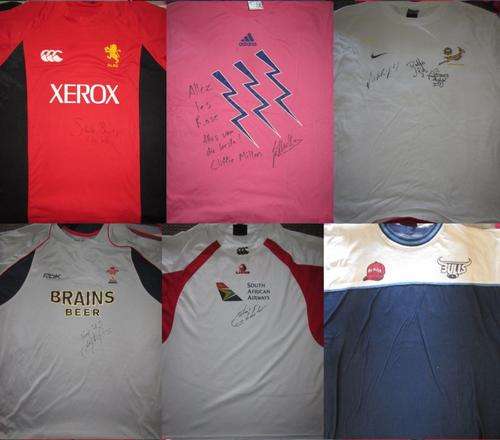 15 x Rugby Training Shirts - Player issue - Signed