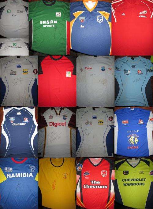 16 x Cricket Training Shirts - Player issue - Signed