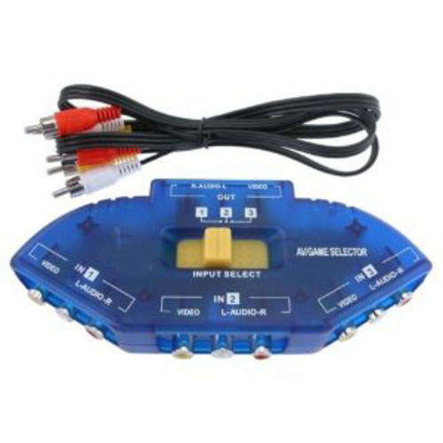 AV Audio Video RCA 3 Way Switch Switcher Splitter and Cable