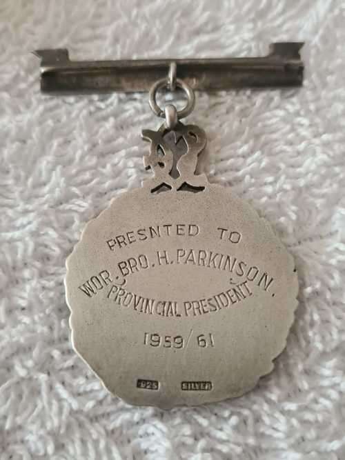 Sterling silver Freemasons medallion