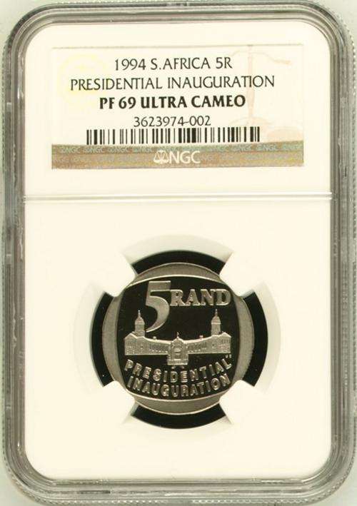 1994 PF69 Ultra Cameo Presidential Inauguration R5 Coin - BUILDING IN FRONT - THE FIRST EVER !