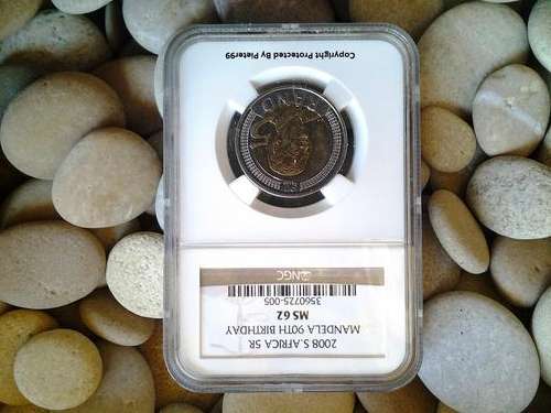 2008 Nelson Mandela 90th Birthday R5 coin - MS62 - VERY RARE - NOT OFTEN SEEN - COMPLETE YOUR SET!!!