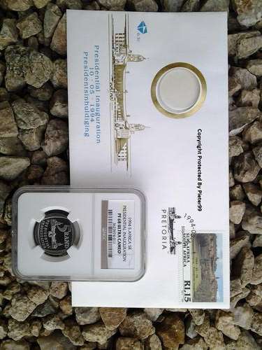 1994 PF68 Ultra Cameo Presidential Inauguration R5 Coin WITH FDC - BUILDING IN FRONT !