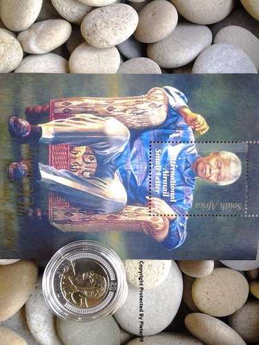 ** NELSON MANDELA 90TH BIRTHDAY RARE INTERNATIONAL POSTAGE UNC STAMP AND BIRTHDAY UNC R5 Coin! **