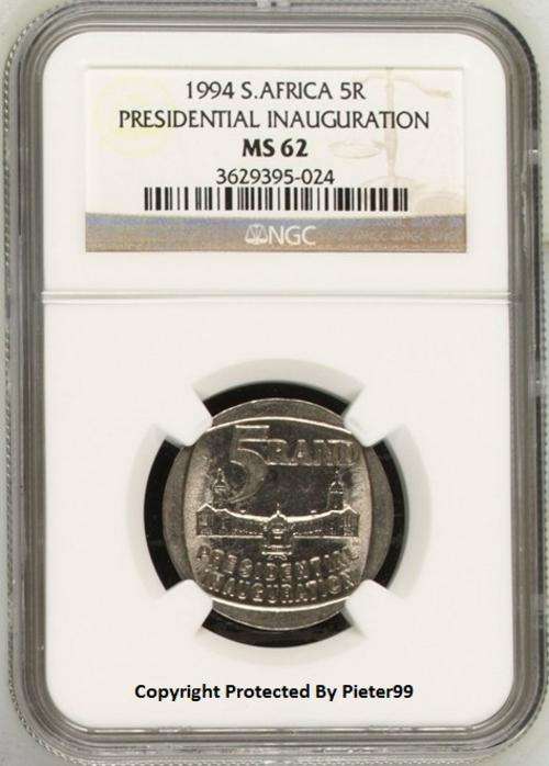 1994 Presidential Inauguration R5 Coin - MS62 NGC Graded - Building In Front - Very Rare Find !!!