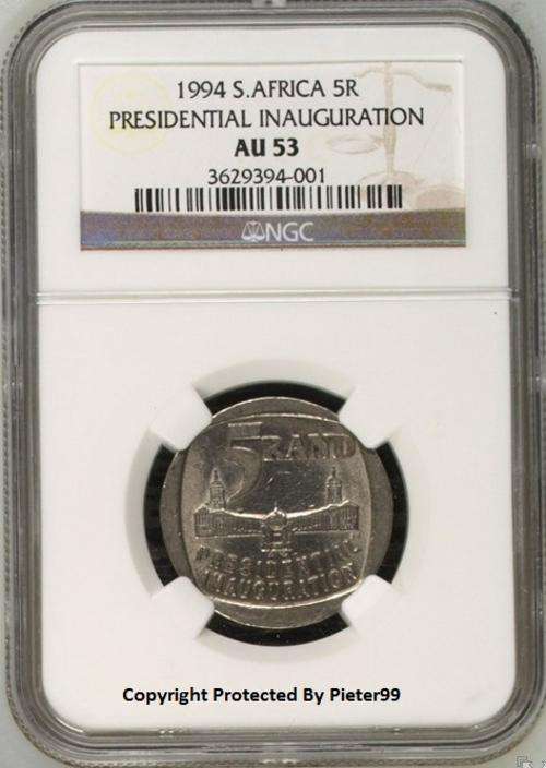 ** ONLY ONE ON BOB ** 1994 Pres Inauguration R5 - AU53 - POP 19 - EXTREMELY RARE - R1 START !!