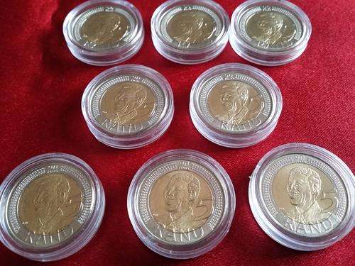 20 x 2008 Nelson Mandela 90th Birthday R5 coins - Brilliant UNC and Capsulated !!!