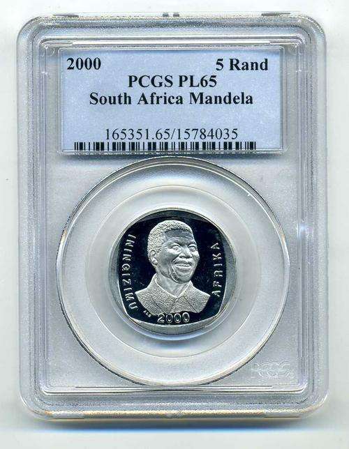 PL65 PROOF LIKE PL 65 PCGS Graded Nelson Mandela R5 2000 Coin - High Grade !!