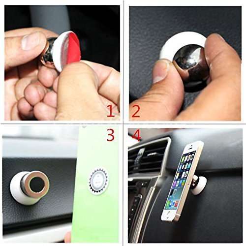 Magnetic Car Mount Kit Ball Holder For Smart Phones GPS and so on 360 Degrees Rotating (Black Color)