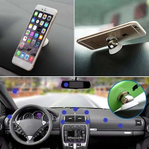 Magnetic Car Mount Kit Ball Holder For Smart Phones GPS and so on 360 Degrees Rotating (Black Color)