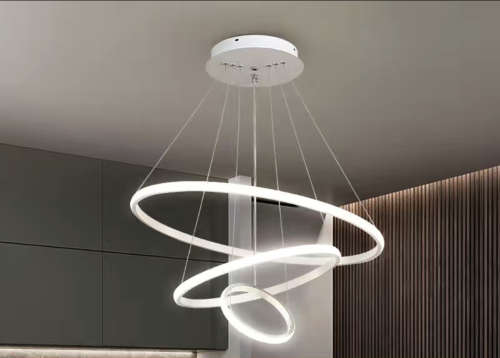 Modern Pendant Lamp Led Circle Ceiling Light(White) - 3 Rings (20+40+60cm)