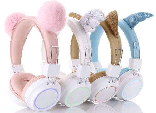 Bluetooth 5.0 Wireless Headphones With LED - BT1631 - White