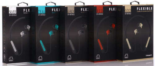Bluetooth 5.0 Wireless Flexible on-the-neck Headphones - BT852 - Sliver