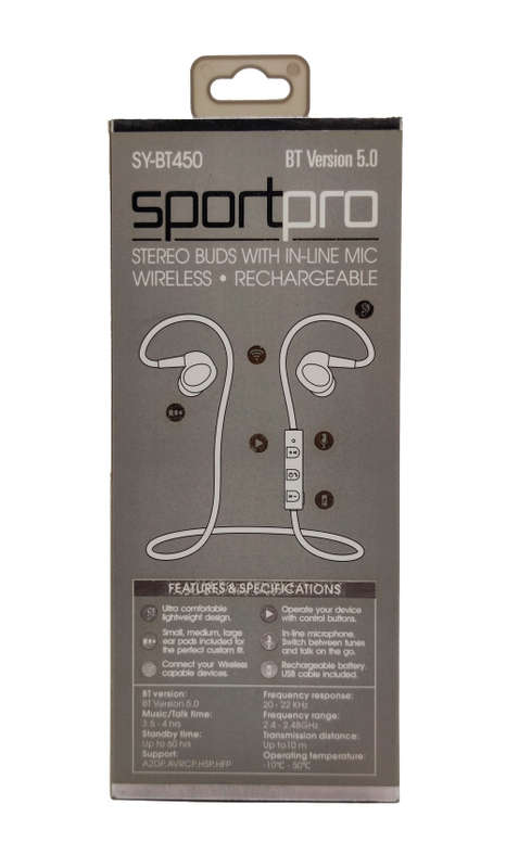 Bluetooth 5.0 Wireless Headphones - BT450 - Grey