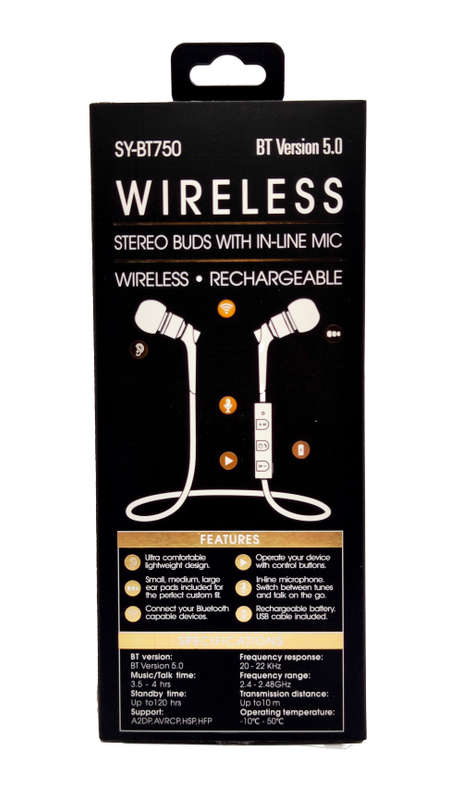Bluetooth 5.0 Wireless Headphones - BT750 - Gold