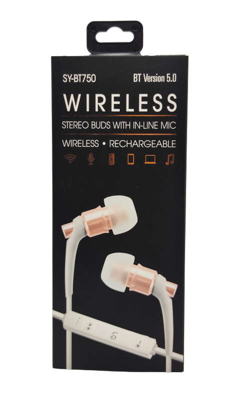 Bluetooth 5.0 Wireless Headphones - BT750 - Rose Gold