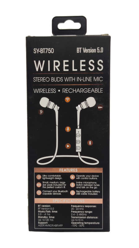 Bluetooth 5.0 Wireless Headphones - BT750 - Rose Gold