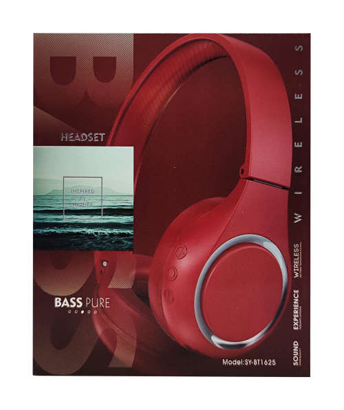 Bluetooth 5.0 Wireless Headphones - BT1625 - Red