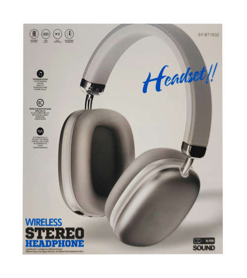 Bluetooth 5.1 Wireless Headphones - BT1632 - Silver