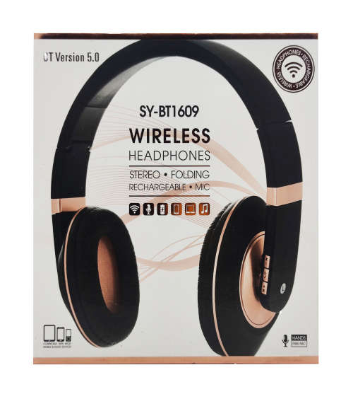 Bluetooth 5.0 Wireless Headphones - BT1609 - Rose Gold