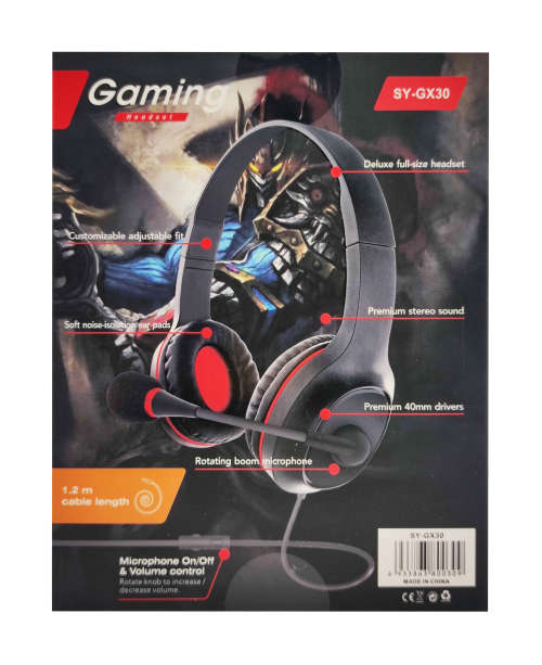 4-pin combo jack Gaming Headset - GX30- Red