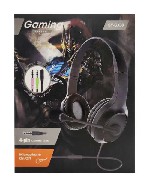 4-pin combo jack Gaming Headset - GX30- Black