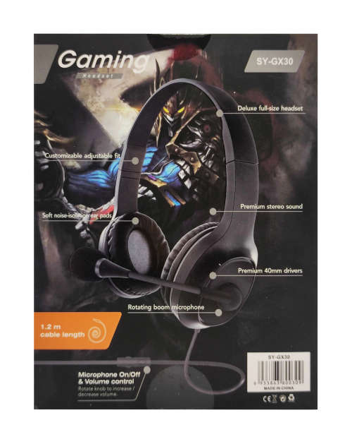 4-pin combo jack Gaming Headset - GX30- Black