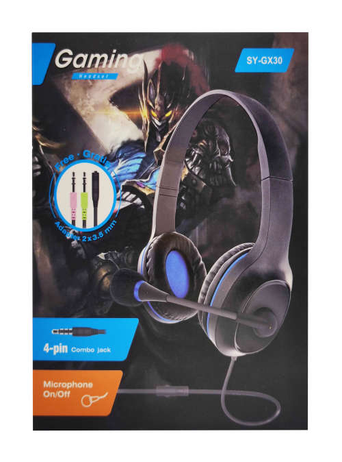 4-pin combo jack Gaming Headset - GX30- Blue