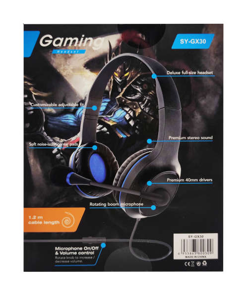 4-pin combo jack Gaming Headset - GX30- Blue
