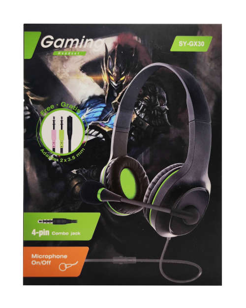 4-pin combo jack Gaming Headset - GX30- Green