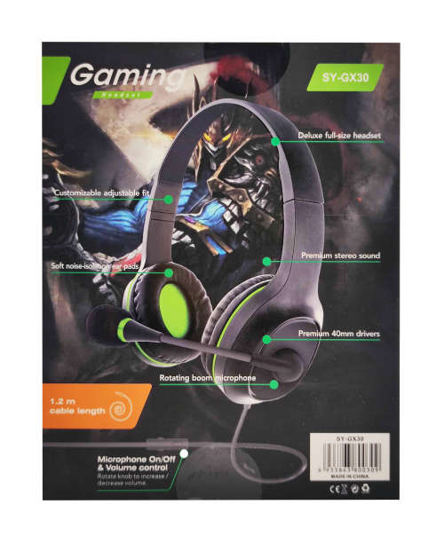 4-pin combo jack Gaming Headset - GX30- Green