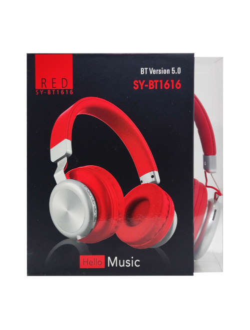 Bluetooth 5.0 Wireless Headphones - BT1616 - Red