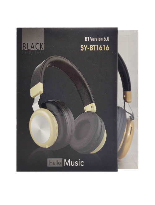 Bluetooth 5.0 Wireless Headphones - BT1616 - Black