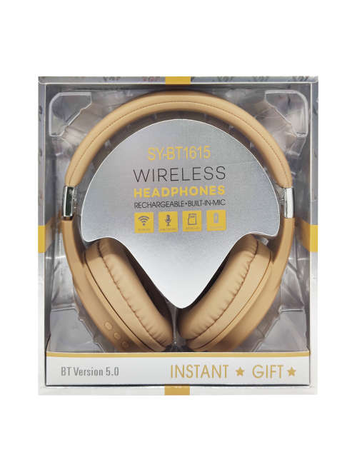 Bluetooth 5.0 Wireless Headphones - BT1615 - Apricot