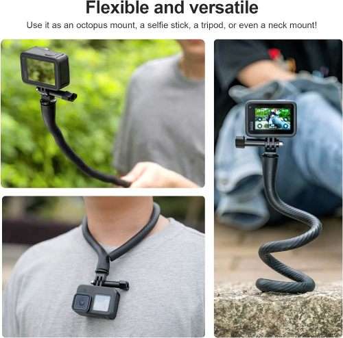 TELESIN Flexible Mount Clamp Camera Tripod Stand Stick Pole for GoPro Insta DJI OSMO