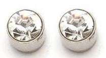 jewelry magnet magnetic earrings silver plated Shine Bright like a Diamond (White)