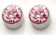 ***True Grace Accessories* magnet magnetic earrings silver plated Shine Bright like a Diamond (Pink)