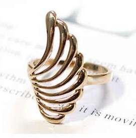 ***True Grace Accessories*** Gold Tone Charm Wing Shape Ring