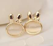 Cute Little Bunny Stud Earrings (White)