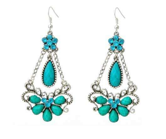 ***True Grace Accessories*** Palace Retro Vintage Style Silver Tone Dangle Earrings