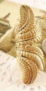 ***True Grace Accessories*** Gold Tone Charm Leaf Shape Ring